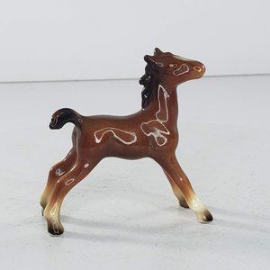 Vintage Bay Foal Baby Horse Figurine Miniature 2.5"